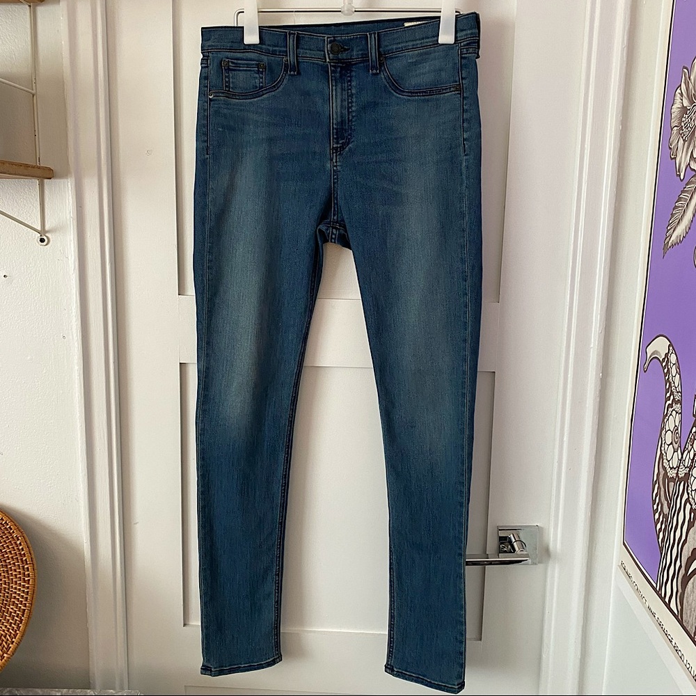 rag & bone High Rise Skinny Jeans - Dark Blue Wash